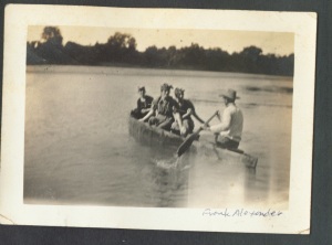 Frank Alexander Paddling Three Bathing Beauties in Canoe